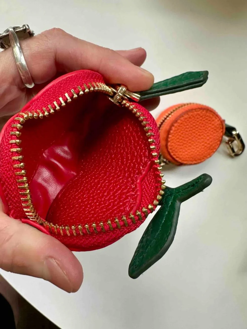 2pcs Adorable Fruit Bag charms Cherries Orange Changepurses Earbud / Coin cases